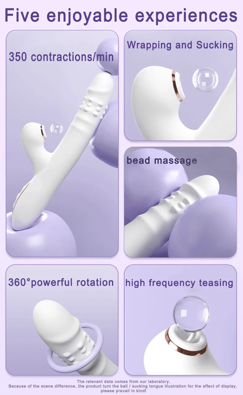 Realisic Penis Thrusting & Suction Zonal Control Vibrator