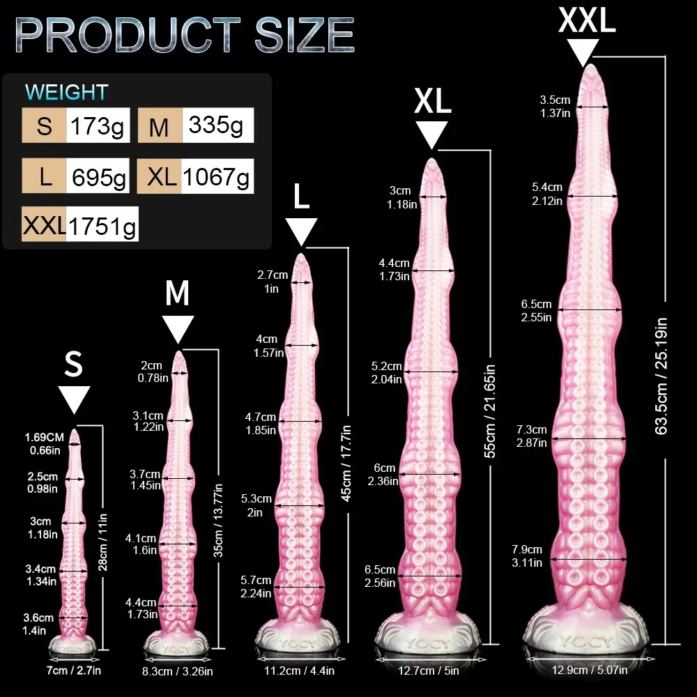 YOCY Liquid Silicone Pink Octopus Tentacle Fantasy Dildo