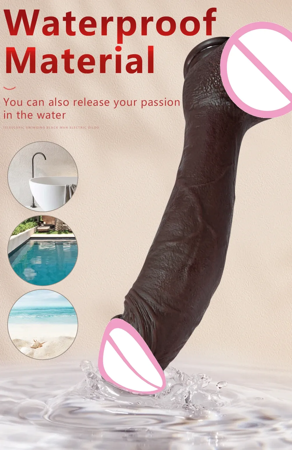 Extra-Long Heated 9 Frequencies Thrusting Realistic Dildo