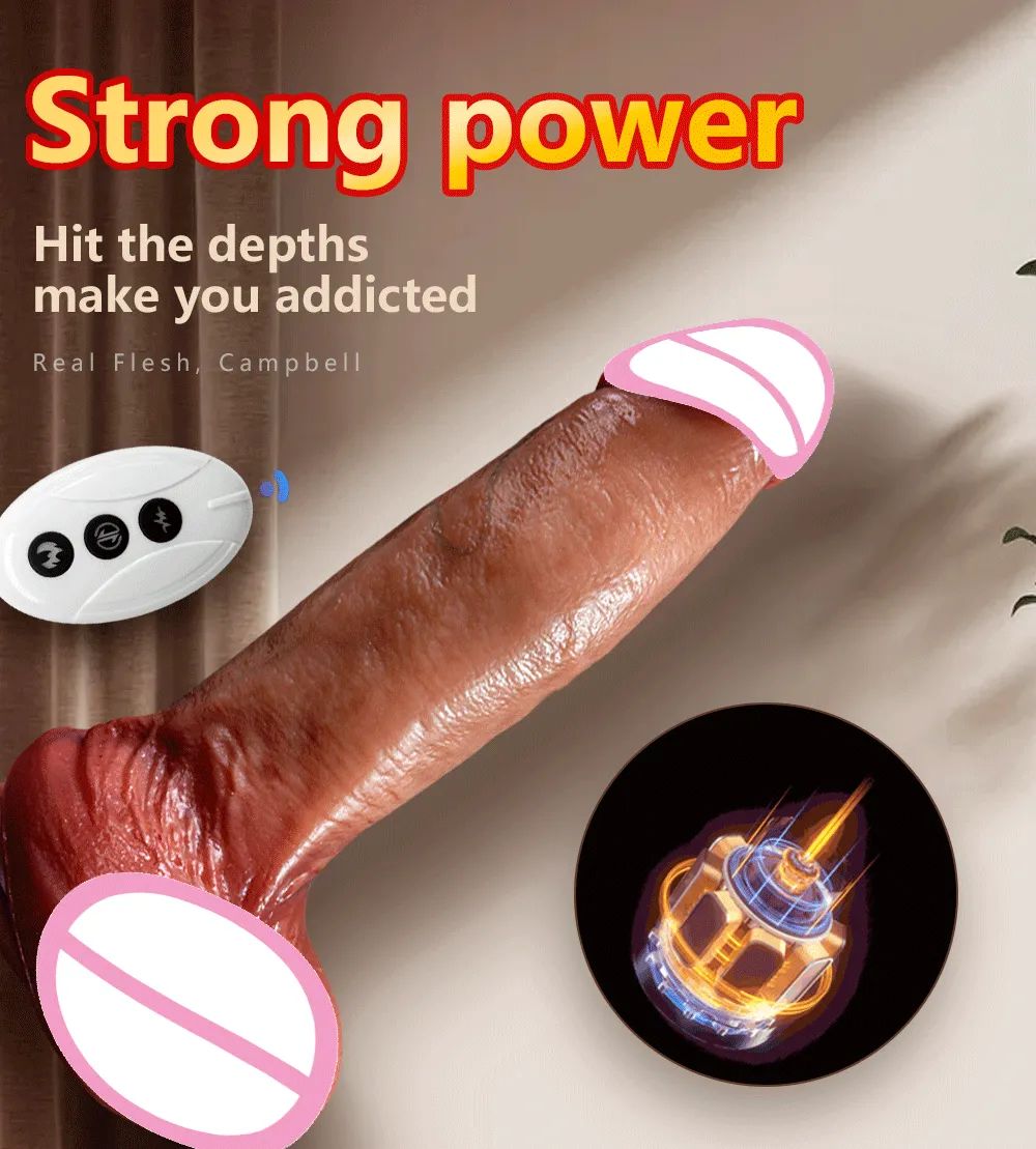 9 Modes Remote Control Heating & Thrusting Thickened Dildo