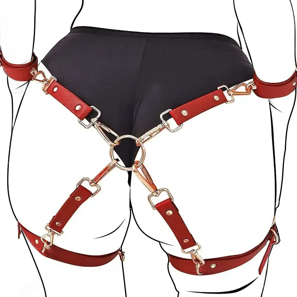 ชุดเซท BDSM ชุดSM 9 ชิ้น สำหรับการผูกมัดและการฝึกสอน วัสดุPU นายทาส การยอมจำนน