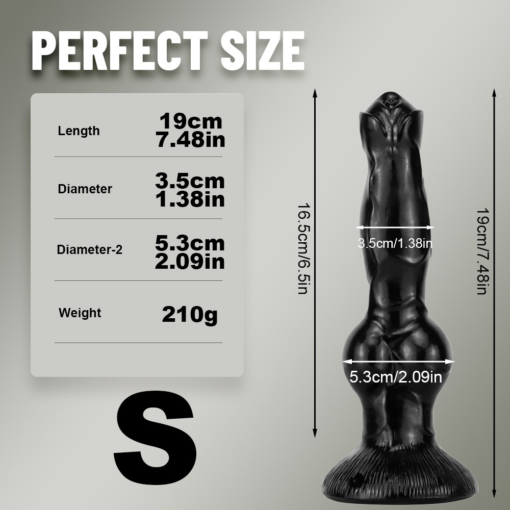 W4308未定价เลียนแบบอวัยวะสุนัข สีดำทั้งชิ้น แผ่นดูดแรงสูง วัสดุ PVC ทางการแพทย์ มี 3 รุ่นให้เลือก