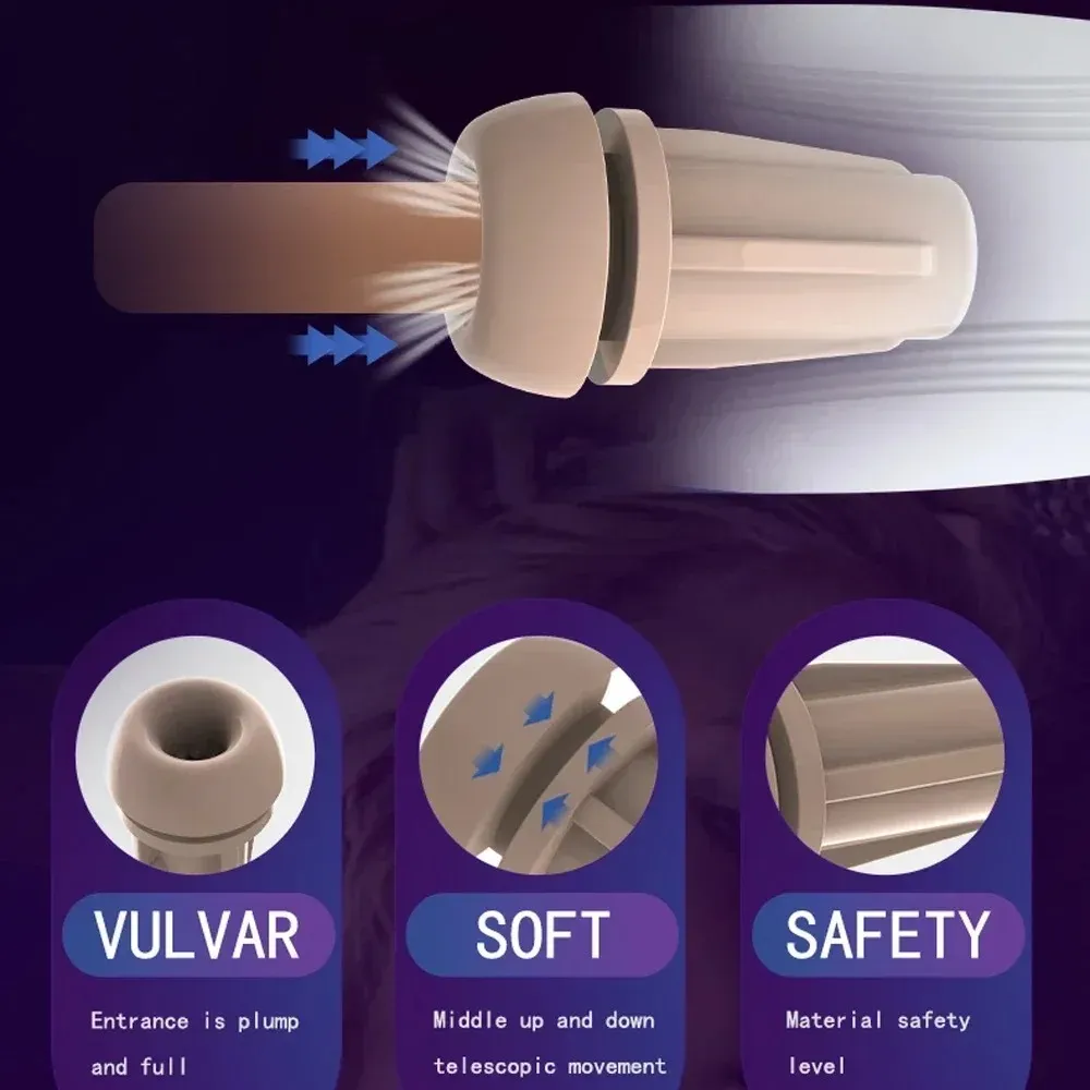Realistic Vagina Male Masturbator 10 Vibration APP