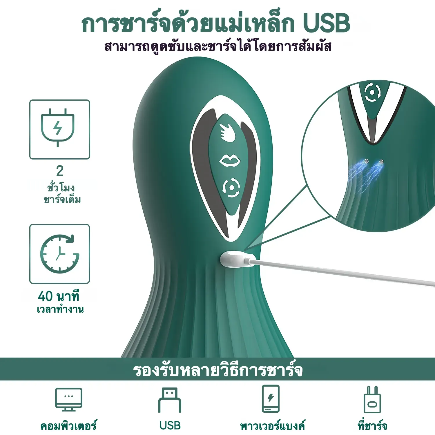 เครื่องสั่นหัวนมและคลิตอริส เครื่องสั่น AV โหมดการทำงานสองแบบ