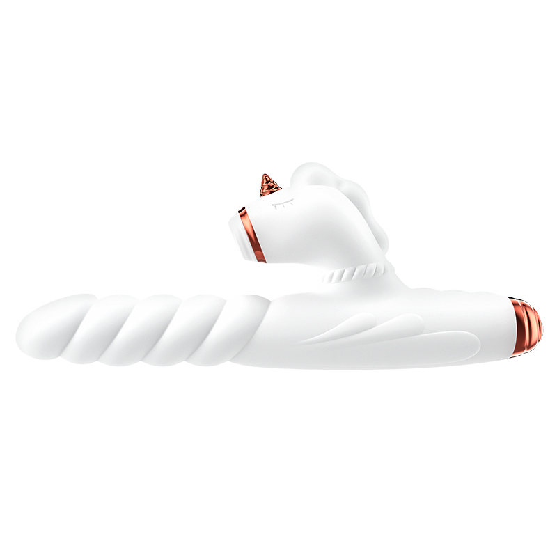 เครื่องนวดหลายฟังก์ชัน 10 ระดับความสั่นสะเทือน + ดูด + ยืดหด ระบบทำความร้อนอุณหภูมิคงที่ รูปลายยูนิคอร์น + ตัวเครื่องแบบเกลียว|GALAKU-sextoyfunny