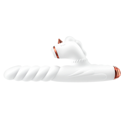 เครื่องนวดหลายฟังก์ชัน 10 ระดับความสั่นสะเทือน + ดูด + ยืดหด ระบบทำความร้อนอุณหภูมิคงที่ รูปลายยูนิคอร์น + ตัวเครื่องแบบเกลียว|GALAKU-sextoyfunny