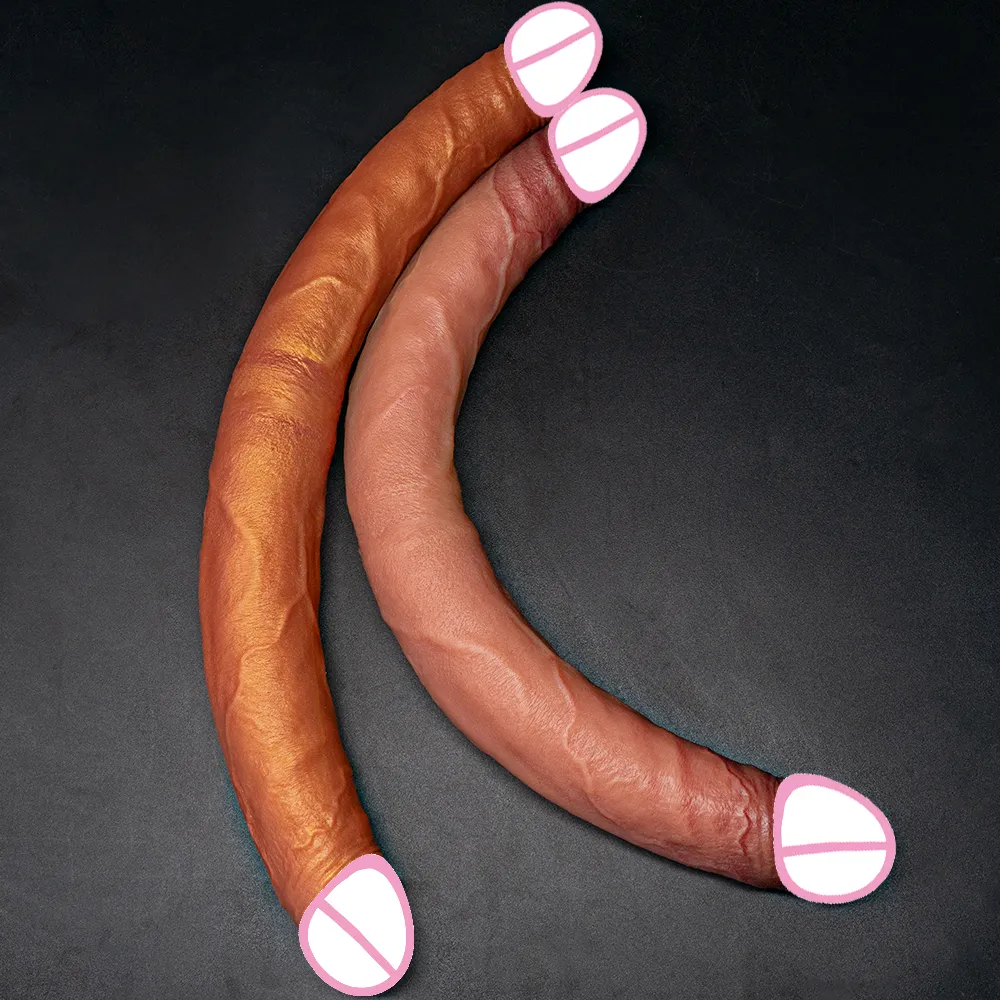 Extra-Long Bendable Dual-Head Lesbian Realistic Dildo