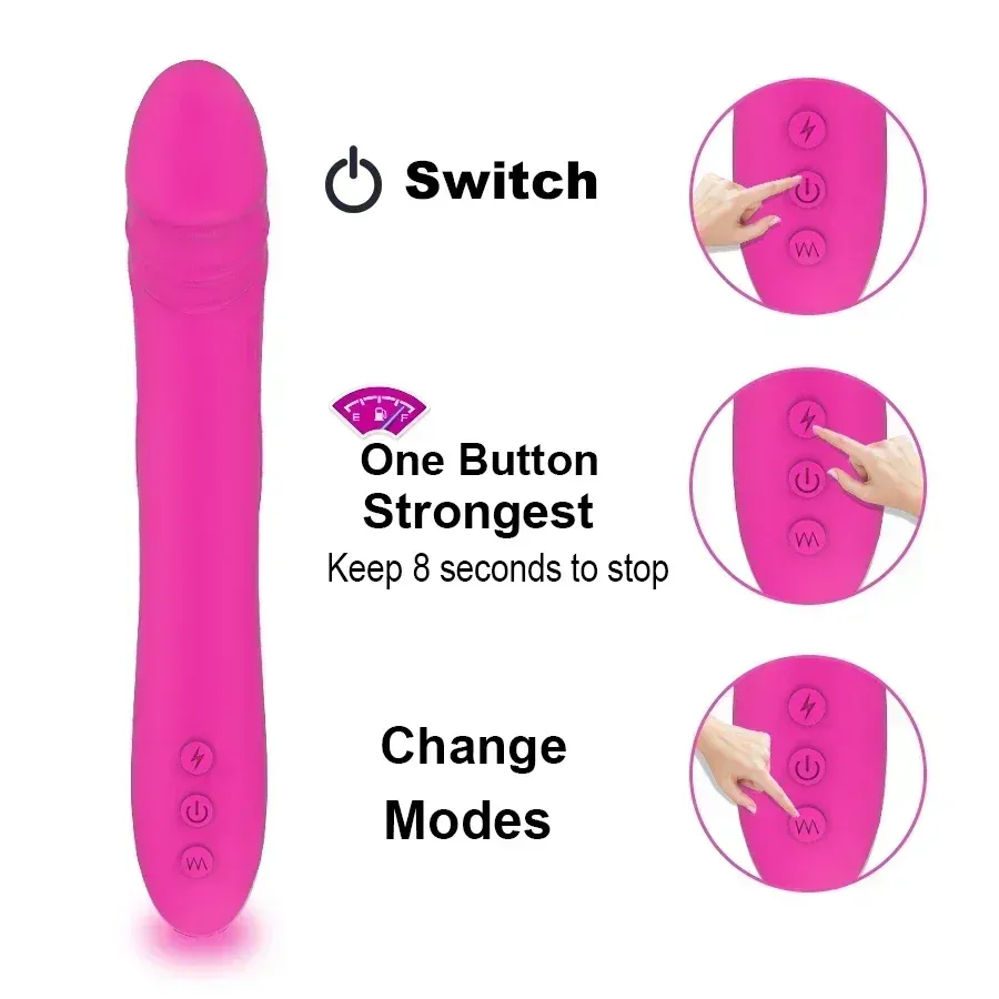 10 Frequencies One-Button Burst Realistic Penis Vibrator