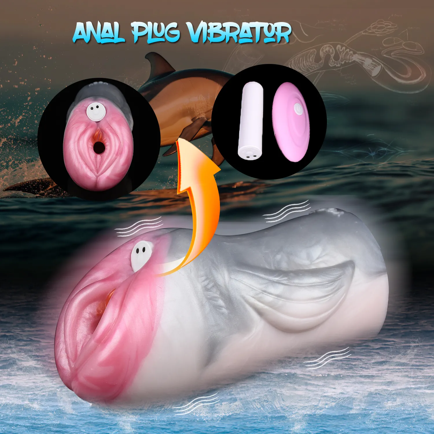 YOCY Fantasy Vagina&mdash;Pink Dolphin Dual Channels NW 600g