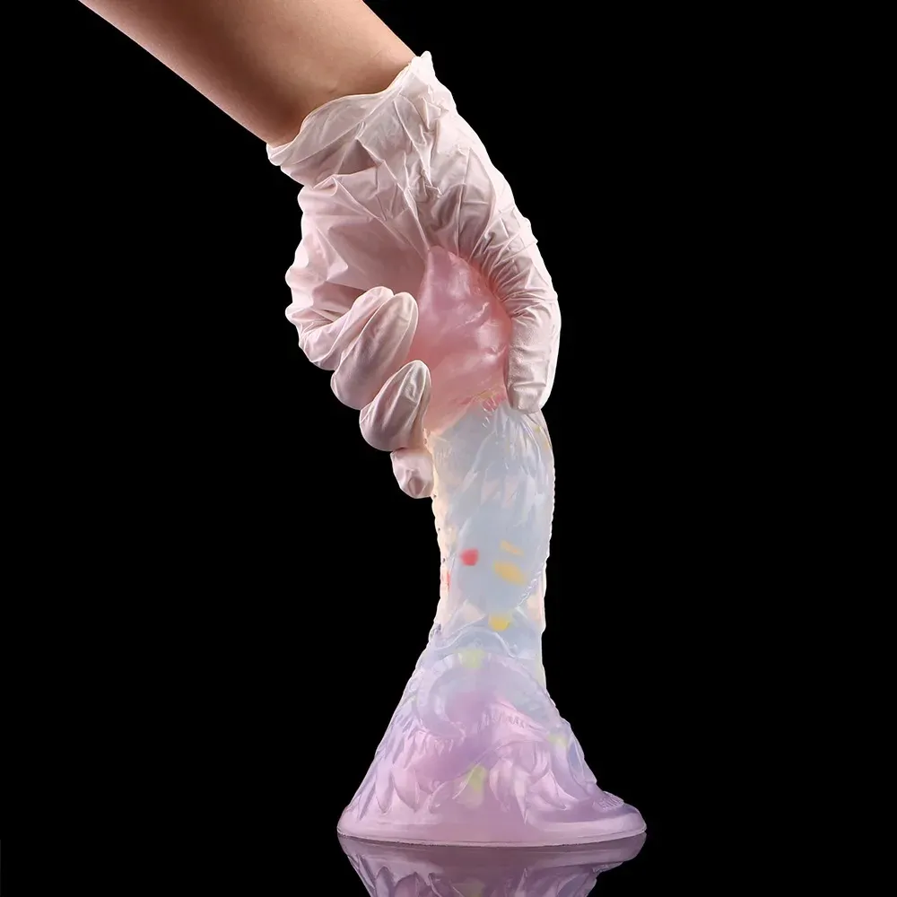 ELKKOST Thick Foreskin Octopus Sucker Base Fantasy Orc Dildo