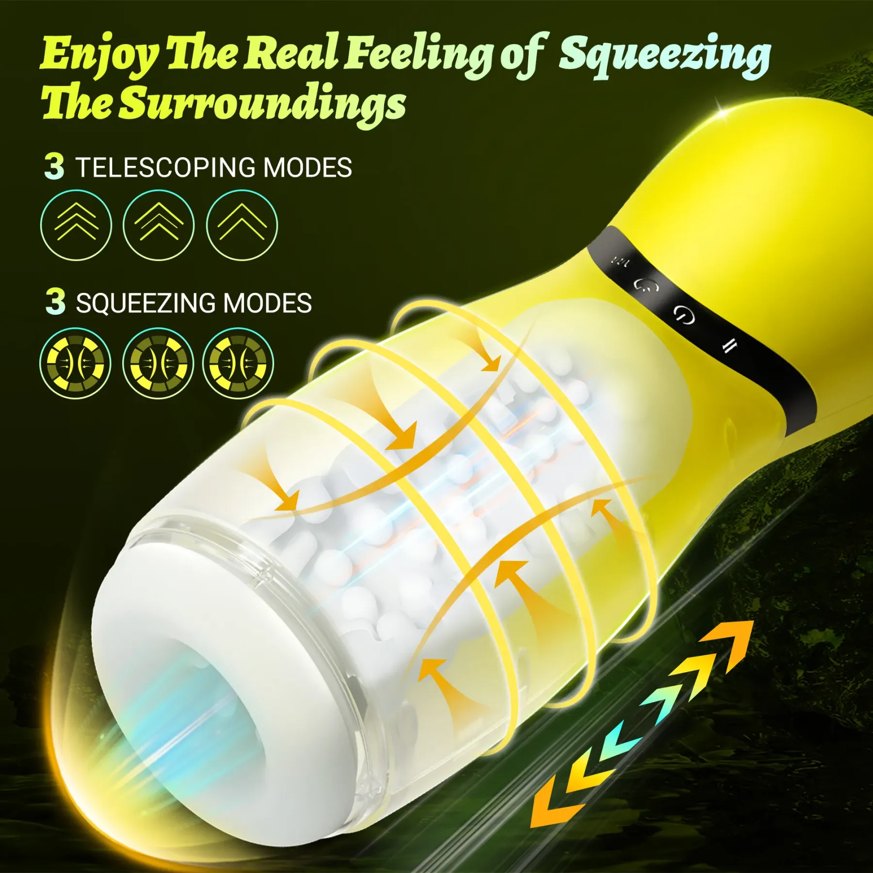 3 Motors Air Pressure Masturbator Touch-Sensitive Buttons