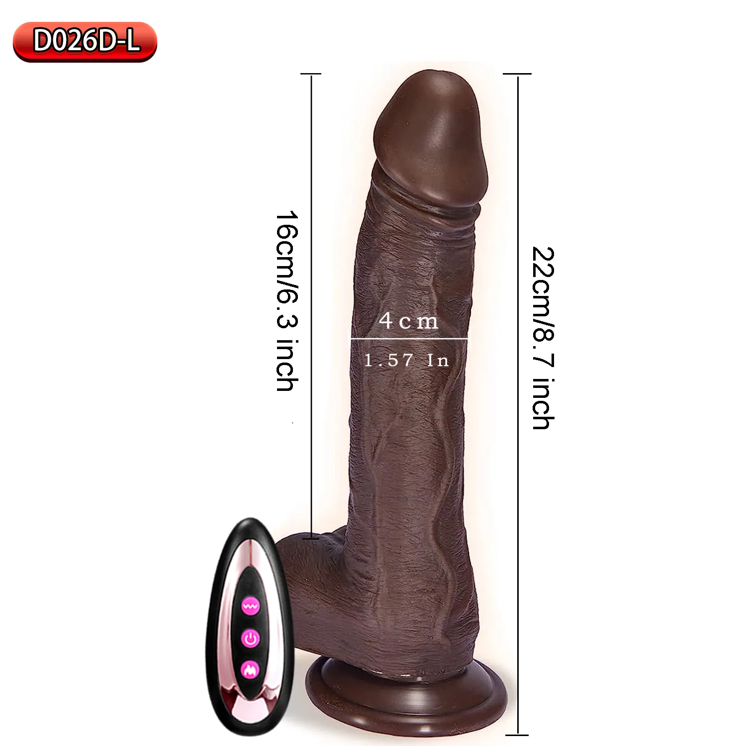 Heatable Vibrating&Thrusting Remote Control Realistic Dildo