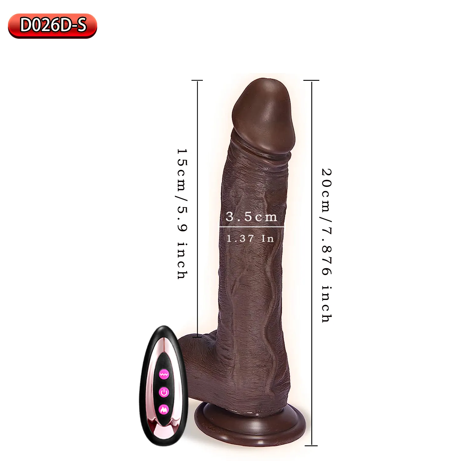 Heatable Vibrating&Thrusting Remote Control Realistic Dildo