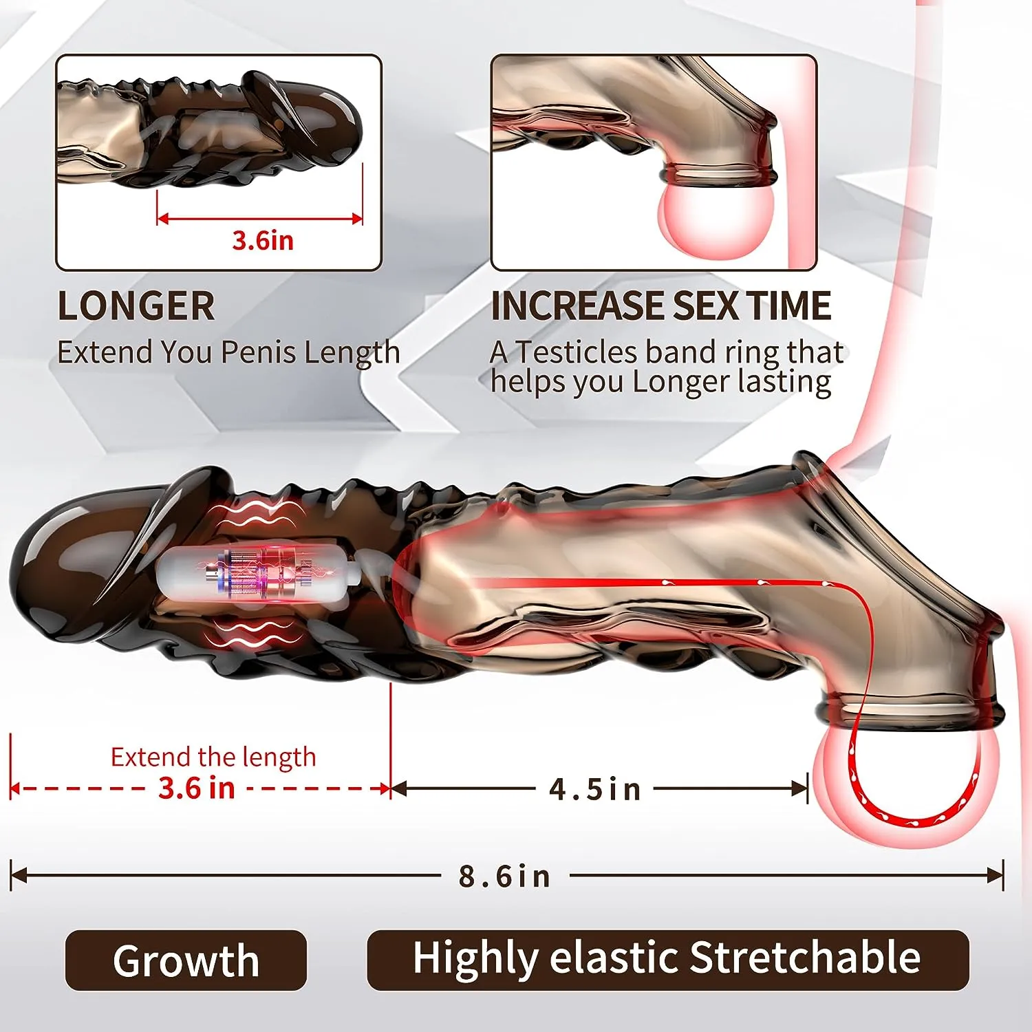 High-Frequency Vibrating Penis Sleeve Integrated Cock Ring