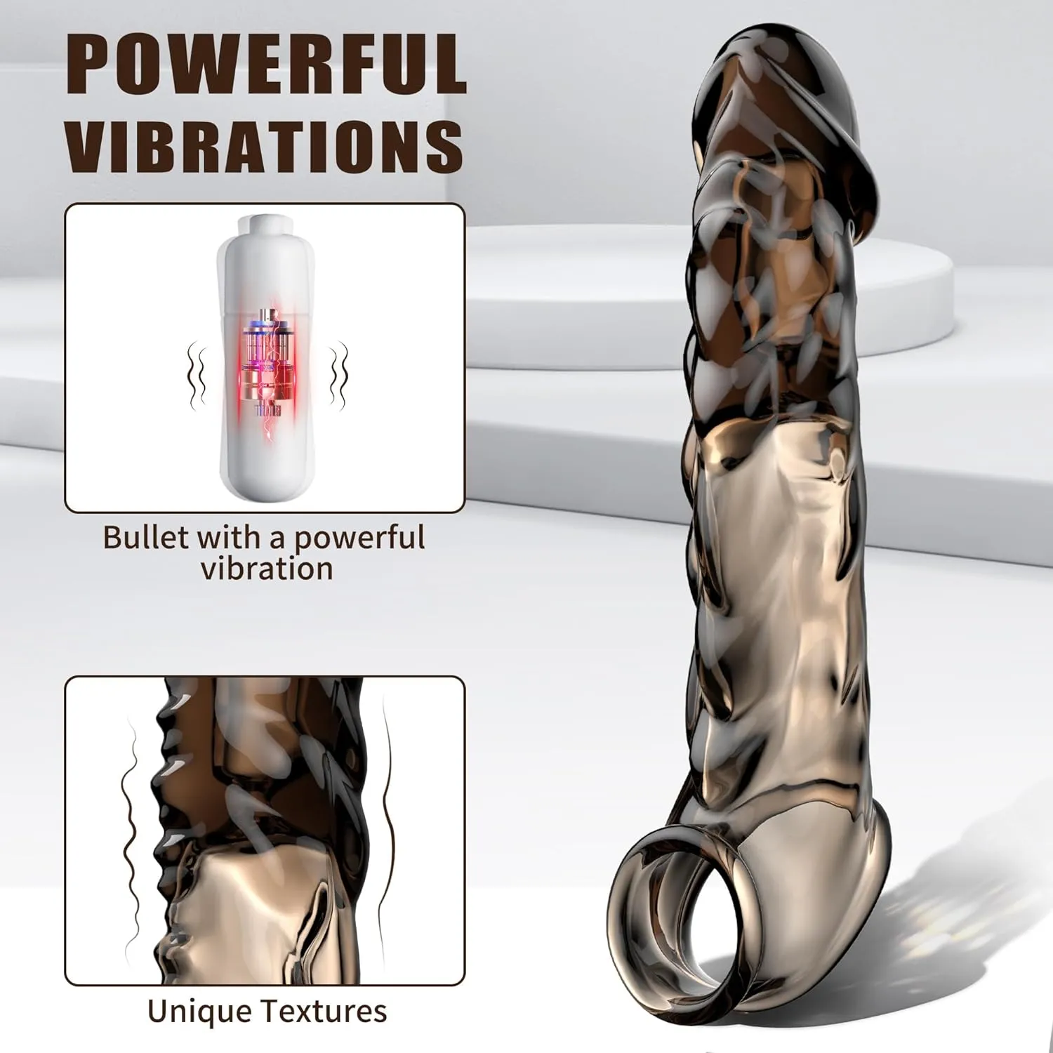 High-Frequency Vibrating Penis Sleeve Integrated Cock Ring