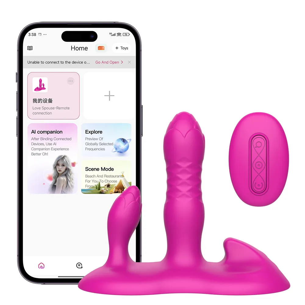Telescoping&Vibrating Desk Pad APP G-Spot&Clitoral Vibrator