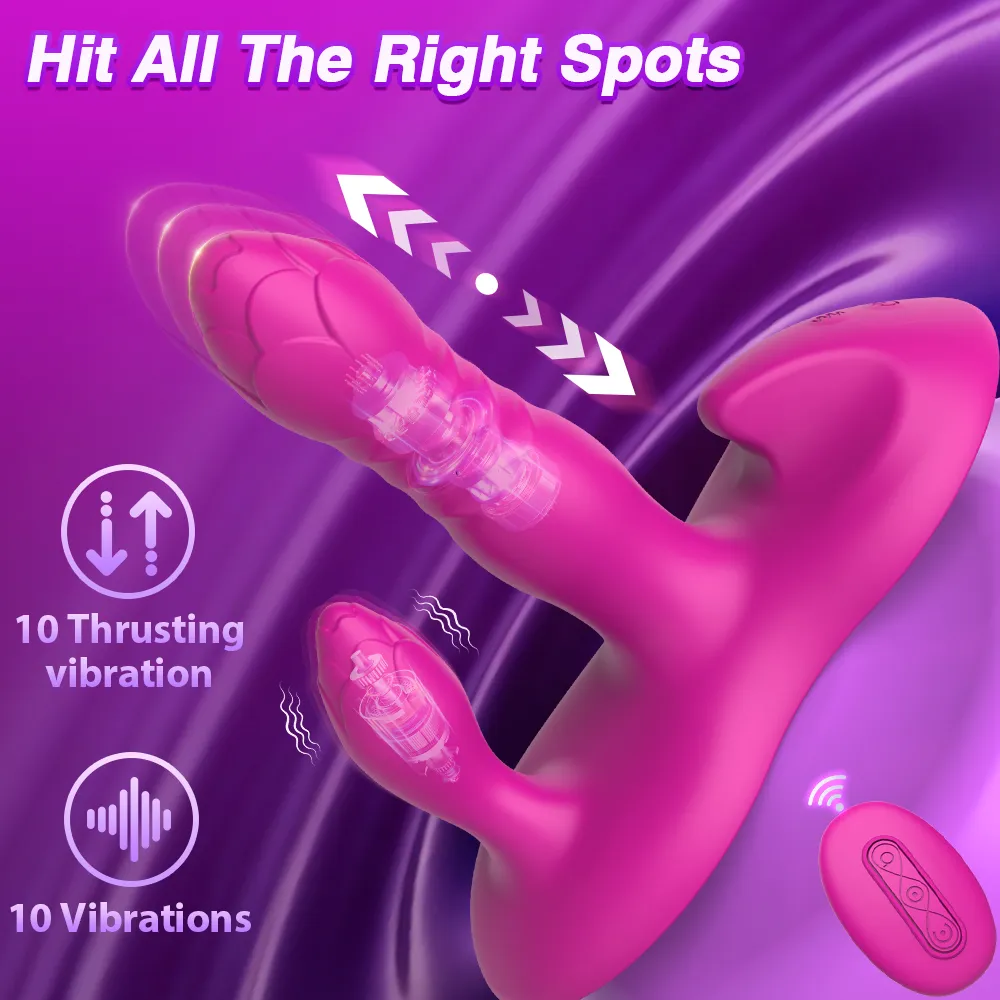 Telescoping&Vibrating Desk Pad APP G-Spot&Clitoral Vibrator