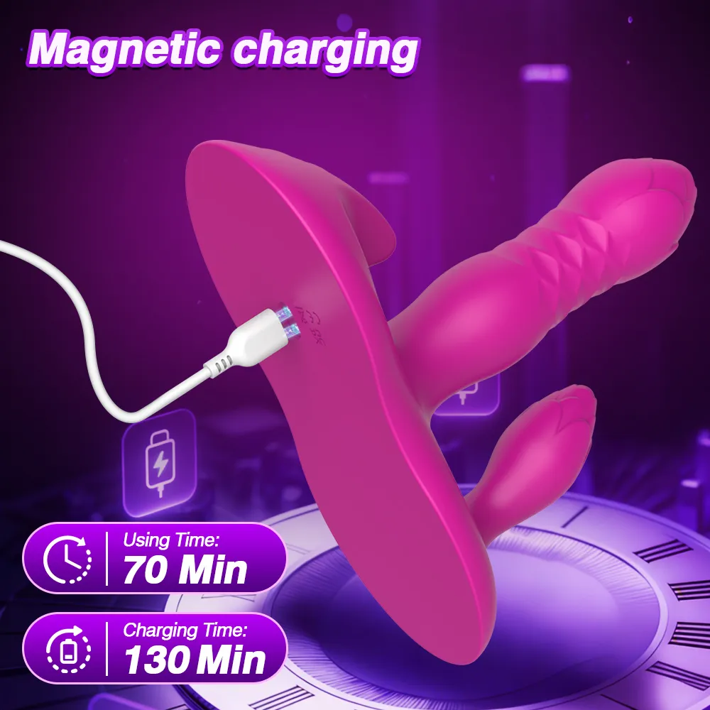 Telescoping&Vibrating Desk Pad APP G-Spot&Clitoral Vibrator