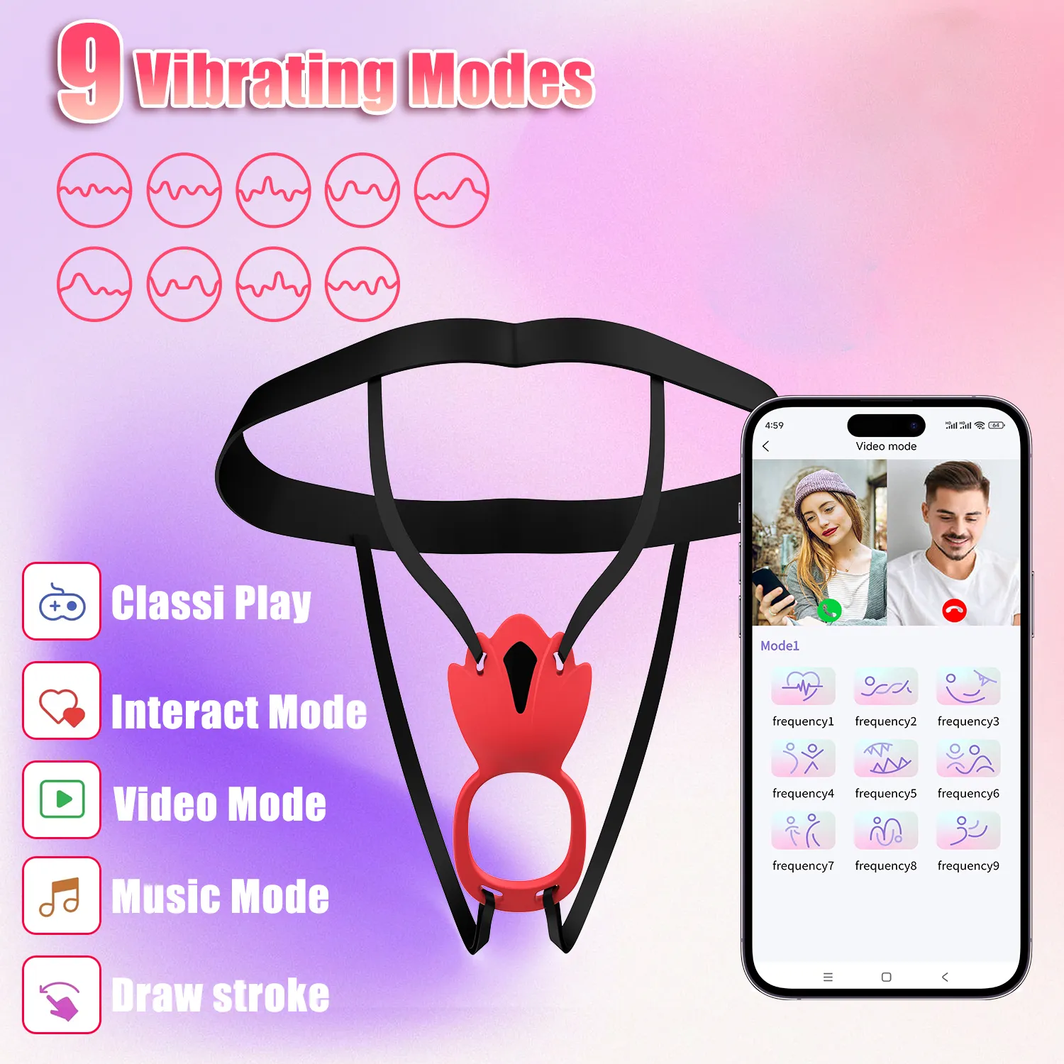 Couples App Wearable Vibrator With Cock Ring