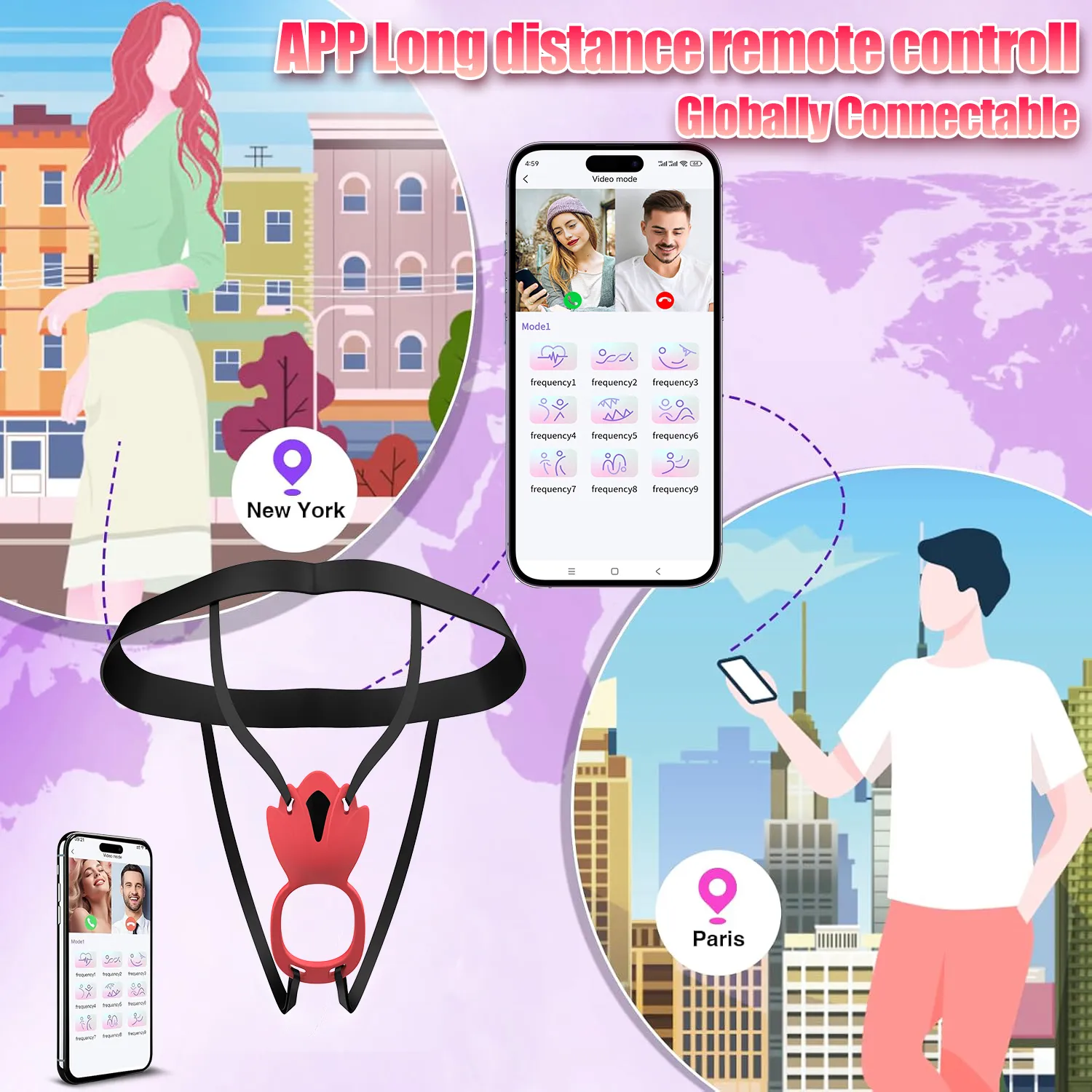 Couples App Wearable Vibrator With Cock Ring