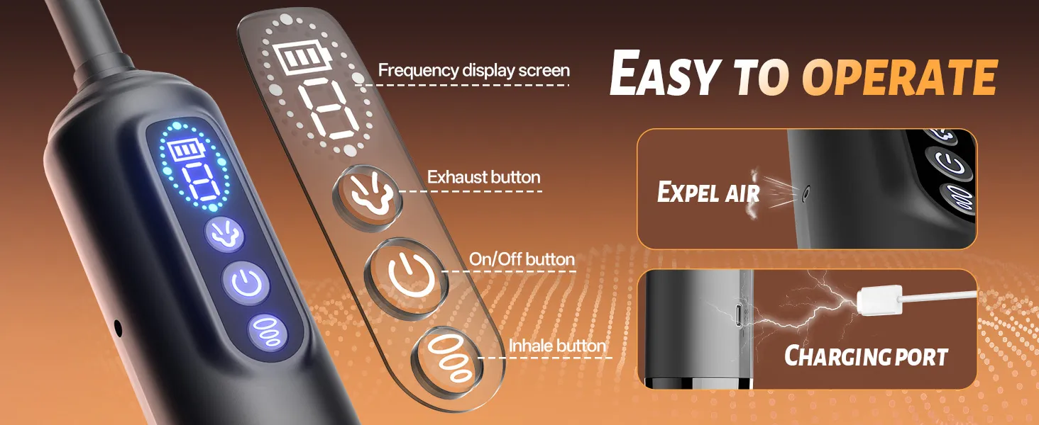เครื่องปั้มควยอัตโนมัติสุญญากาศพร้อมจอ LCD 6 โหมดฝึก