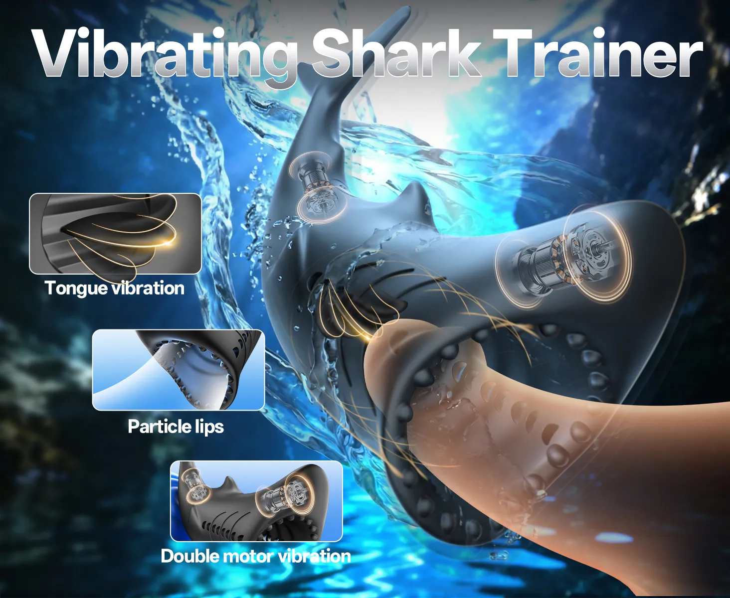 9 Modes Licking & Vibrating App Shark Shaped Masturbator