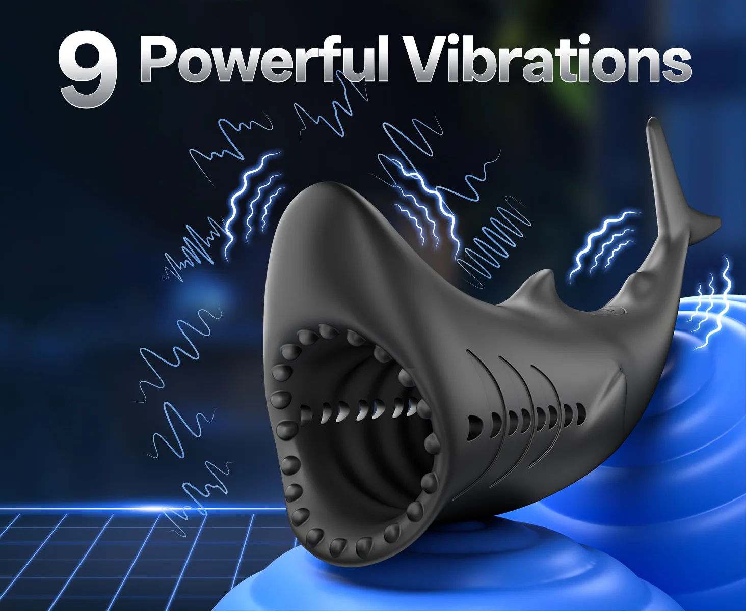9 Modes Licking & Vibrating App Shark Shaped Masturbator
