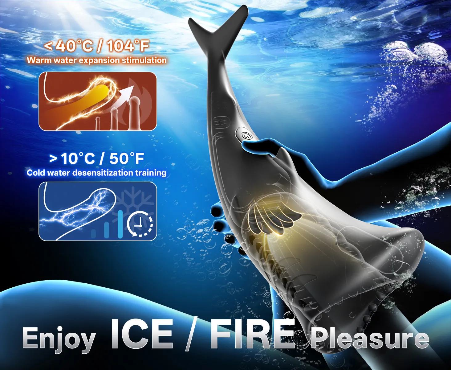 9 Modes Licking & Vibrating App Shark Shaped Masturbator