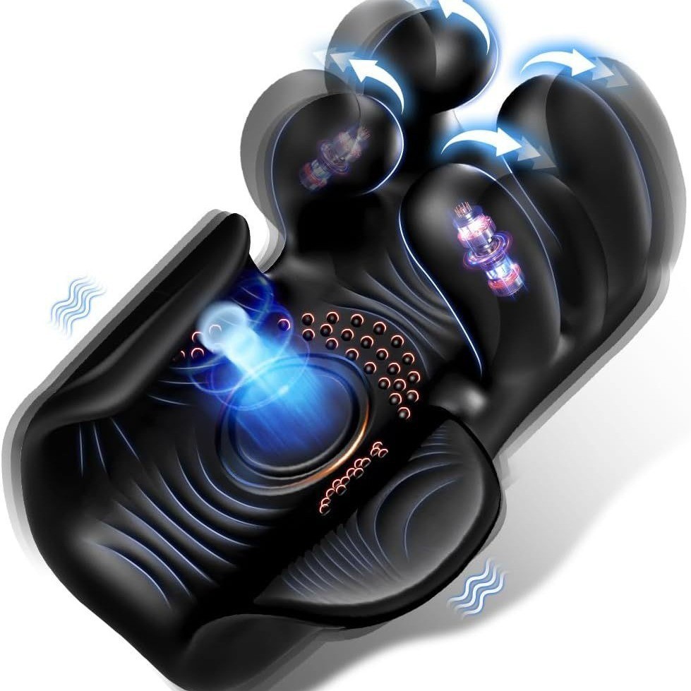 อุปกรณ์ฝึกอวัยวะเพศชาย มอเตอร์ 3 ตัว แรงสั่นสะเทือนสูง 10 ระดับ ทั้งนวด สั่น ตบ 2-in-1 ออกแบบตามหลักสรีรศาสตร์-sextoyfunny