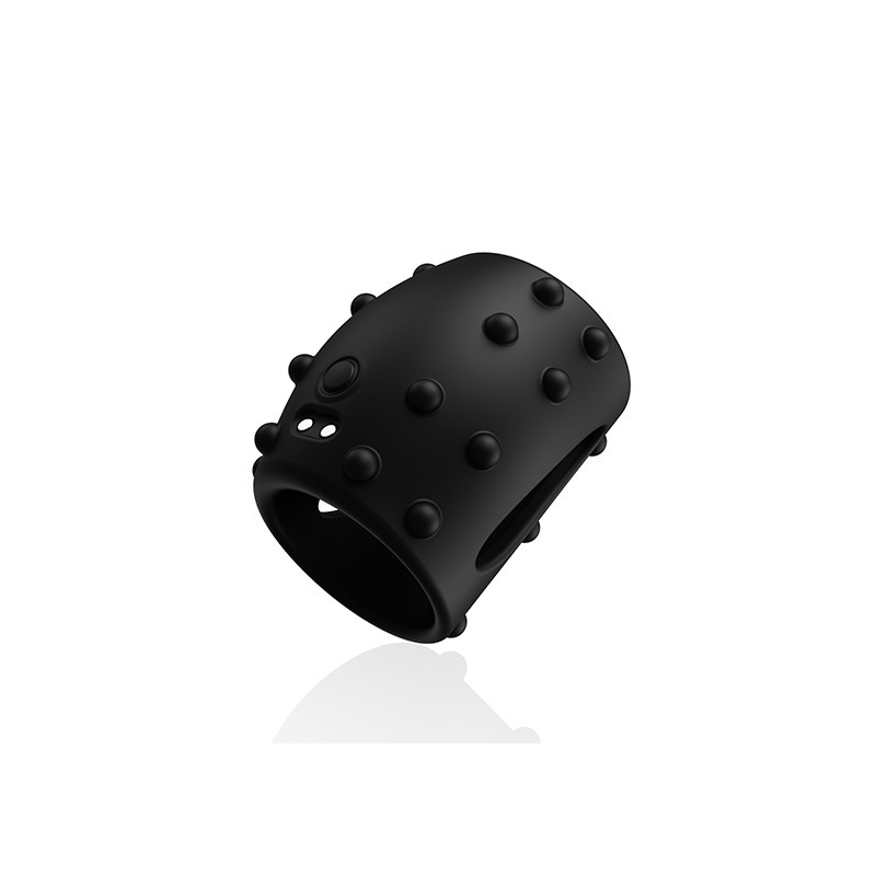 060002 ห่วงล็อกสเปิร์ม 10 ความแรงสั่นสะเทือน ดีไซน์จุดนูน ควบคุมปุ่มเดียว ซิลิโคนยืดหยุ่นสูง IPX7