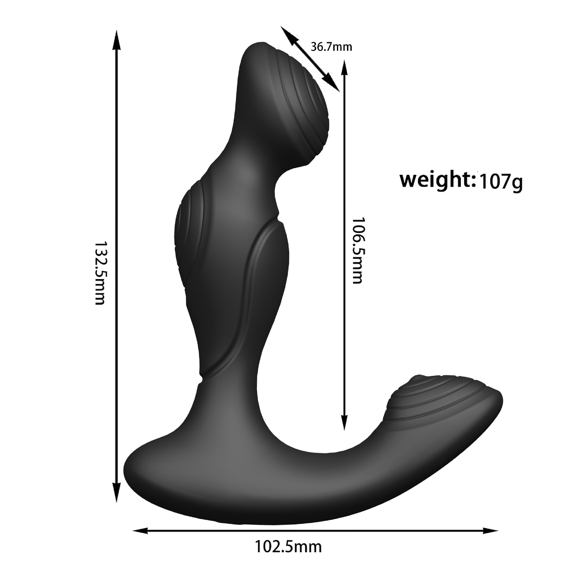 0124 ต่อมลูกหมากเครื่องนวด มอเตอร์คู่ กระตุ้นหลายจุด 10 ระดับความสั่น ควบคุมระยะไกล