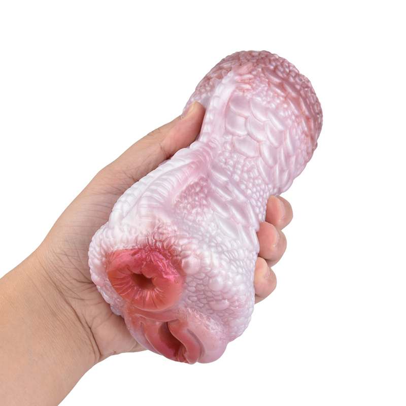 W5607未定价จิ๋มสัตว์เทียม ช่องทางคู่สมจริง การบูชาอวัยวะเพศ วัสดุซิลิโคนเหลว