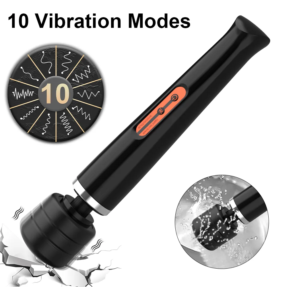 10 Frequencies Type-C Charging Large-Area AV Wand Vibrator