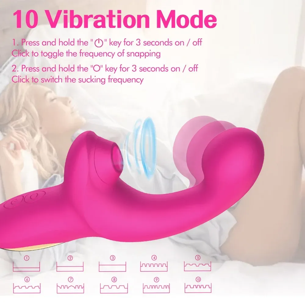 Dual Motor 10-Frequency Pulse Suction Vibrator