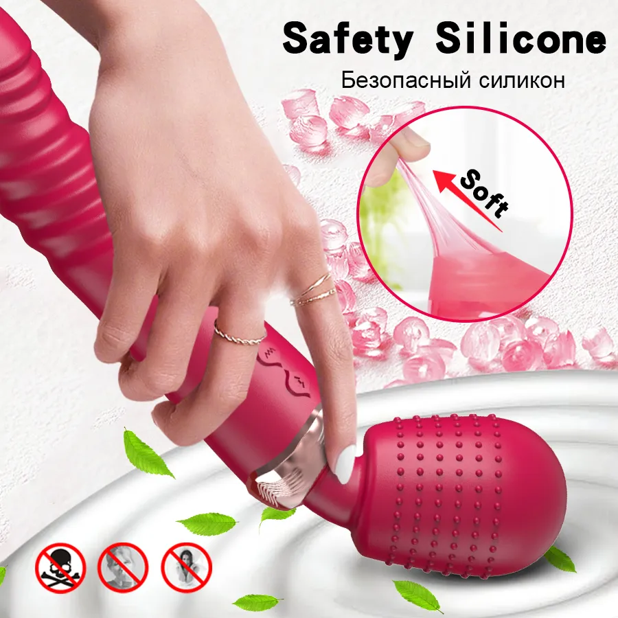 10 Vibrating & 5 Thrusting Dual Wand Dildo Vibrators