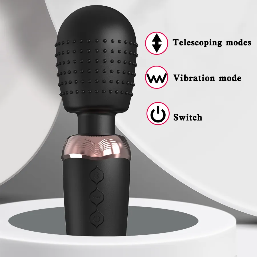 10 Vibrating & 5 Thrusting Dual Wand Dildo Vibrators
