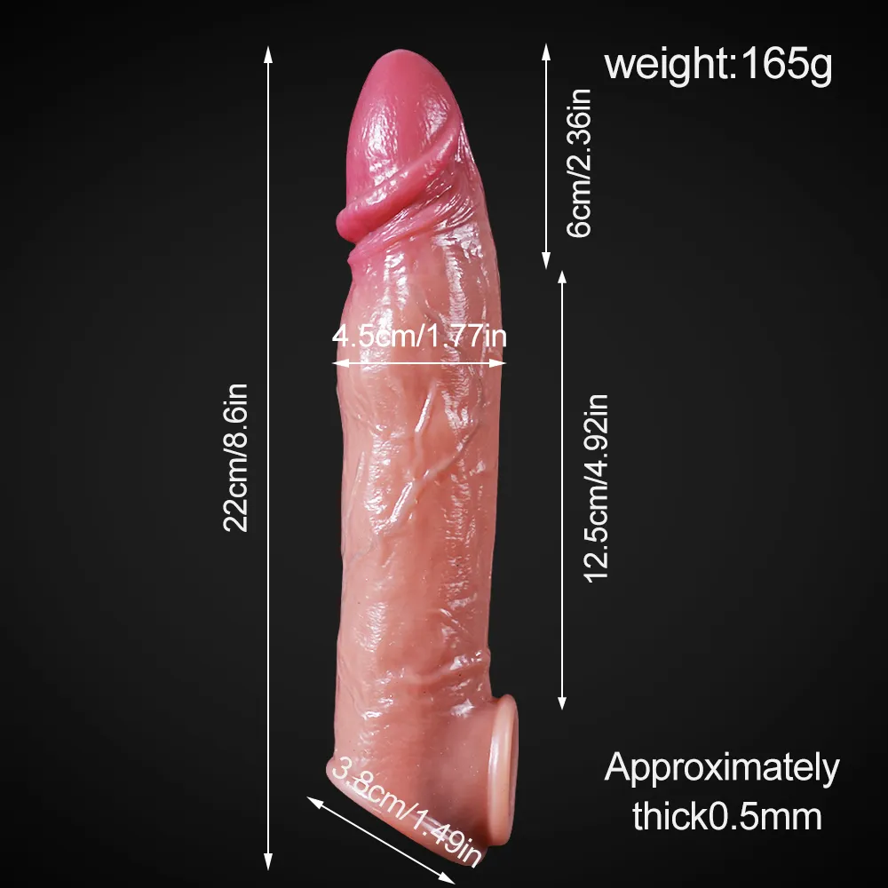 Liquid Silicone Integrated Cock Ring Bionic Penis Sleeve