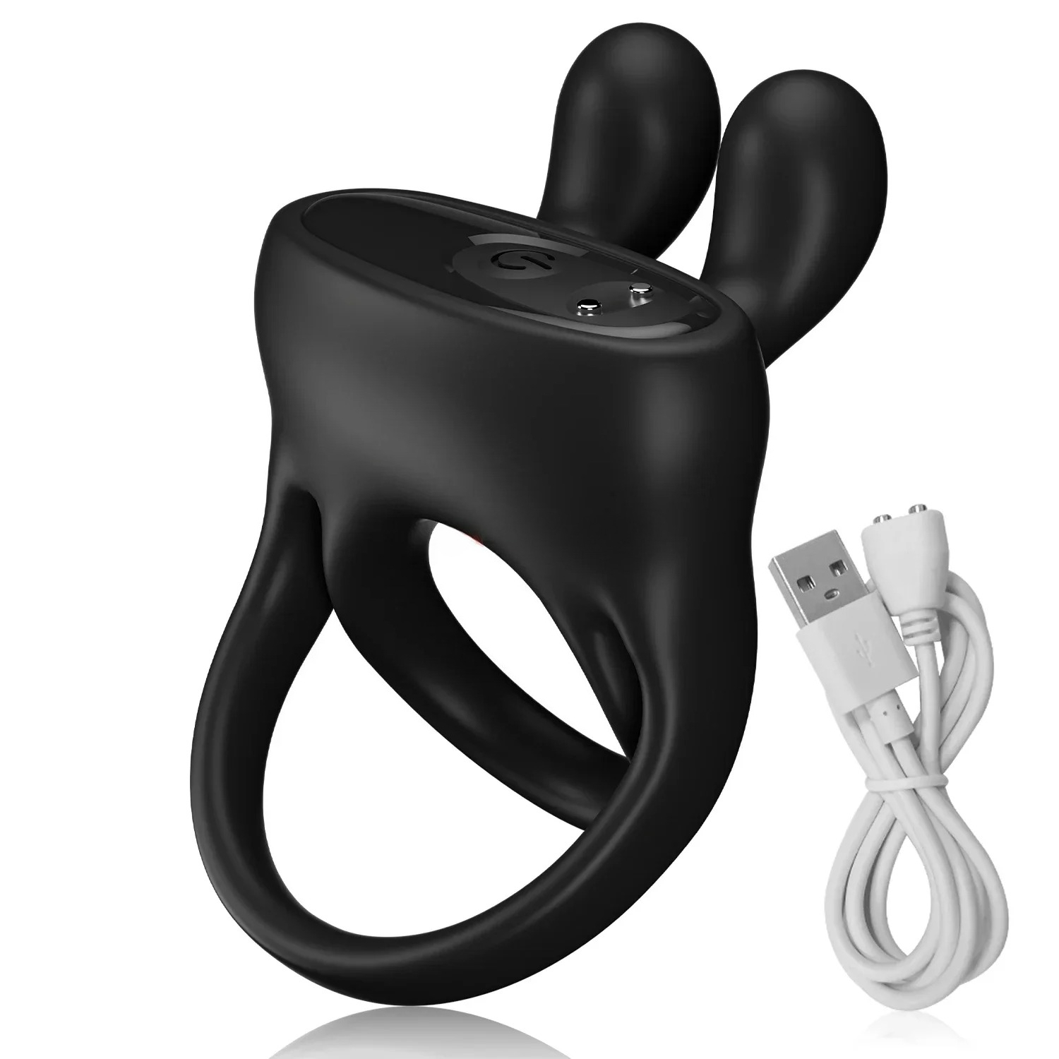 ห่วงชะลอการหลั่ง ห่วงรัดควย สั่นได้ ดีไซน์หูกระต่าย กระตุ้นคลิตอริส