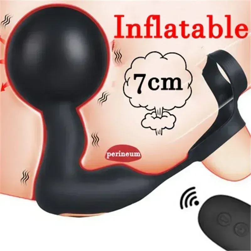 ของเล่นประตูหลัง เครื่องนวดต่อมลูกหมาก 10โหมดความสั่น ถุงลมสั่น