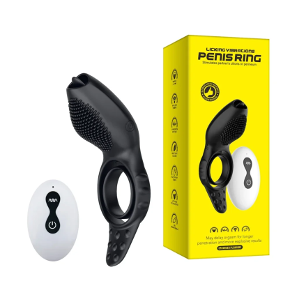 W0130 ห่วงล็อกสเปิร์ 10 ระดับสั่นแรง ดีไซน์เลียนแบบลิ้น + ควบคุมการหลั่ง คู่รักใช้ร่วมกัน|secwell