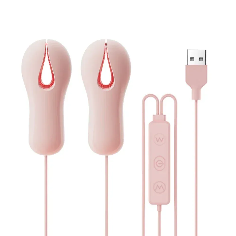 คลิปหนีบหัวนม คลิปหนีบหัวนม 10 ระดับ USB พร้อมคันบังคับสัมผัสไว วัสดุนุ่มผิว|ROSELEX