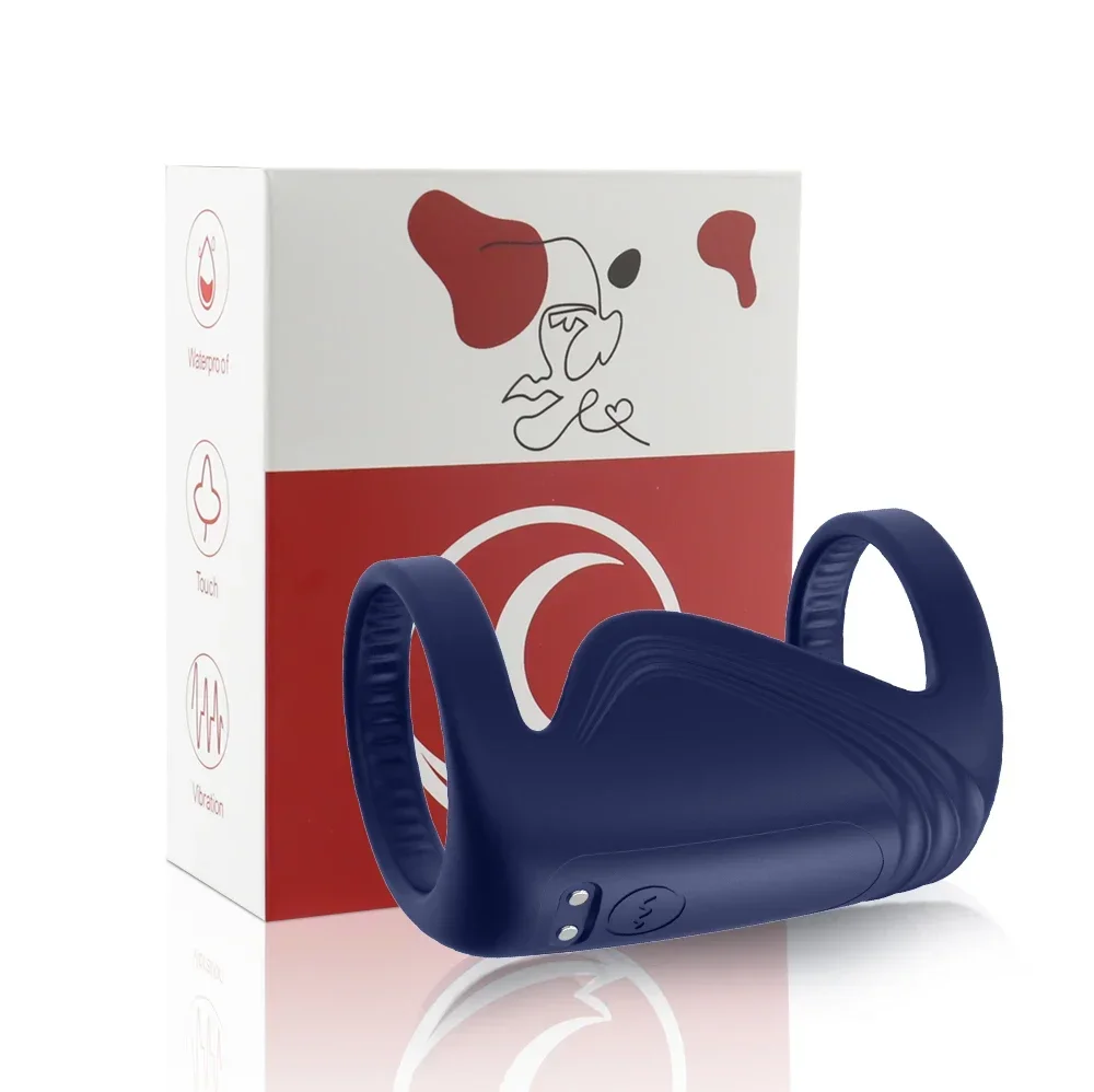 ห่วงชะลอการหลั่ง ห่วงรัดควย 9 ระดับการสั่น ดีไซน์วงแหวนคู่