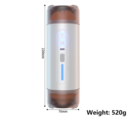 ถ้วยอัตโนมัติ ชิปอัจฉริยะ การหดตัว 10 ความถี่ ออกแบบสองหัว จำลองช่องคลอด ความร้อนอัจฉริยะ|JIUAI-sextoyfunny