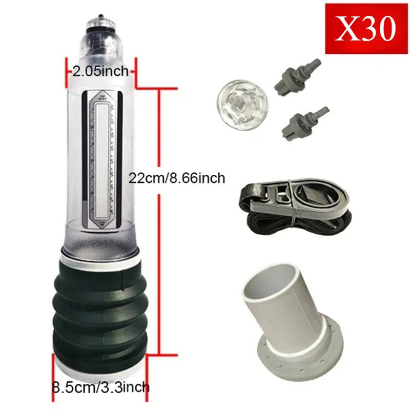 กระบอกสูญญากาศ-X30 ปั๊มสุญญากาศแบบน้ำ เพิ่มแรงดันใต้น้ำ ระบบพลังไฮดรอลิกคู่ 360° ยืดได้ทุกทิศทาง-sextoyfunny