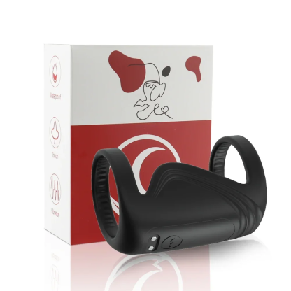 0314 ห่วงล็อกสเปิร์ม 9 ระดับความสั่น ดีไซน์วงแหวนคู่ ควบคุมอินฟราเรด วัสดุ TPE ยืดหยุ่นสูง|PRH