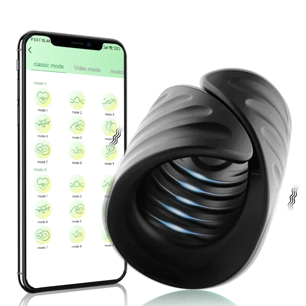 0620 อุปกรณ์ฝึกอวัยวะเพศชาย 1เครื่อง2用途 9ระดับความสั่น ควบคุมผ่านแอปพลิเคชัน วัสดุซิลิโคนเหลว