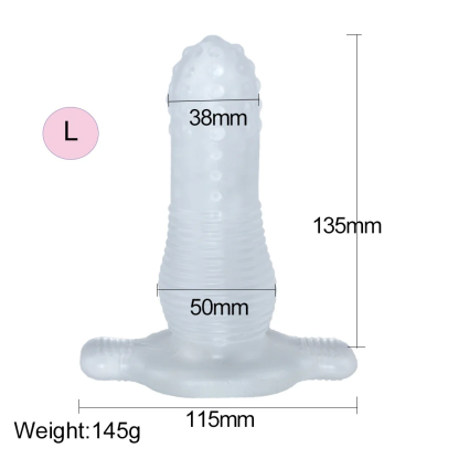 W0512 ปลอกเพิ่มขนาด เพิ่มขนาด ออกแบบจุดนูน ออกแบบเกลียว วัสดุ TPE เกรดผิวสัมผัสนุ่ม|PCP