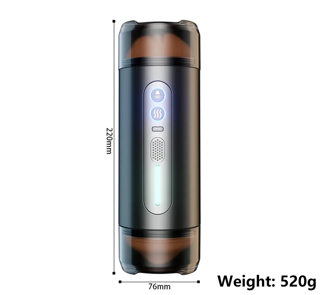 ถ้วยอัตโนมัติ ชิปอัจฉริยะ การหดตัว 10 ความถี่ ออกแบบสองหัว จำลองช่องคลอด ความร้อนอัจฉริยะ|JIUAI-sextoyfunny