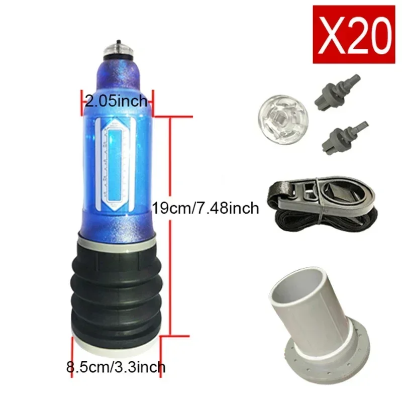 กระบอกสูญญากาศ-X20 ปั๊มสุญญากาศแบบน้ำ เพิ่มแรงดันใต้น้ำ ระบบพลังไฮดรอลิกคู่ 360° ยืดได้ทุกทิศทาง-sextoyfunny