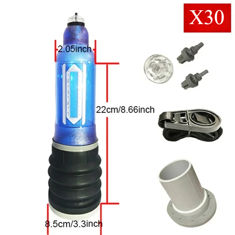 กระบอกสูญญากาศ-X30 ปั๊มสุญญากาศแบบน้ำ เพิ่มแรงดันใต้น้ำ ระบบพลังไฮดรอลิกคู่ 360° ยืดได้ทุกทิศทาง-sextoyfunny